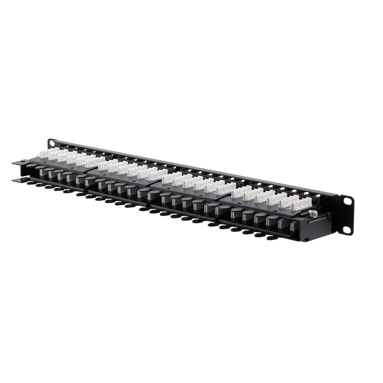 NavePoint 19-inch Wide 48-Port CAT6A Unshielded Patch Panel, 1U, Black 7 NavePoint 19-inch Wide 48-Port CAT6A Unshielded Patch Panel, 1U, Black - Image 5