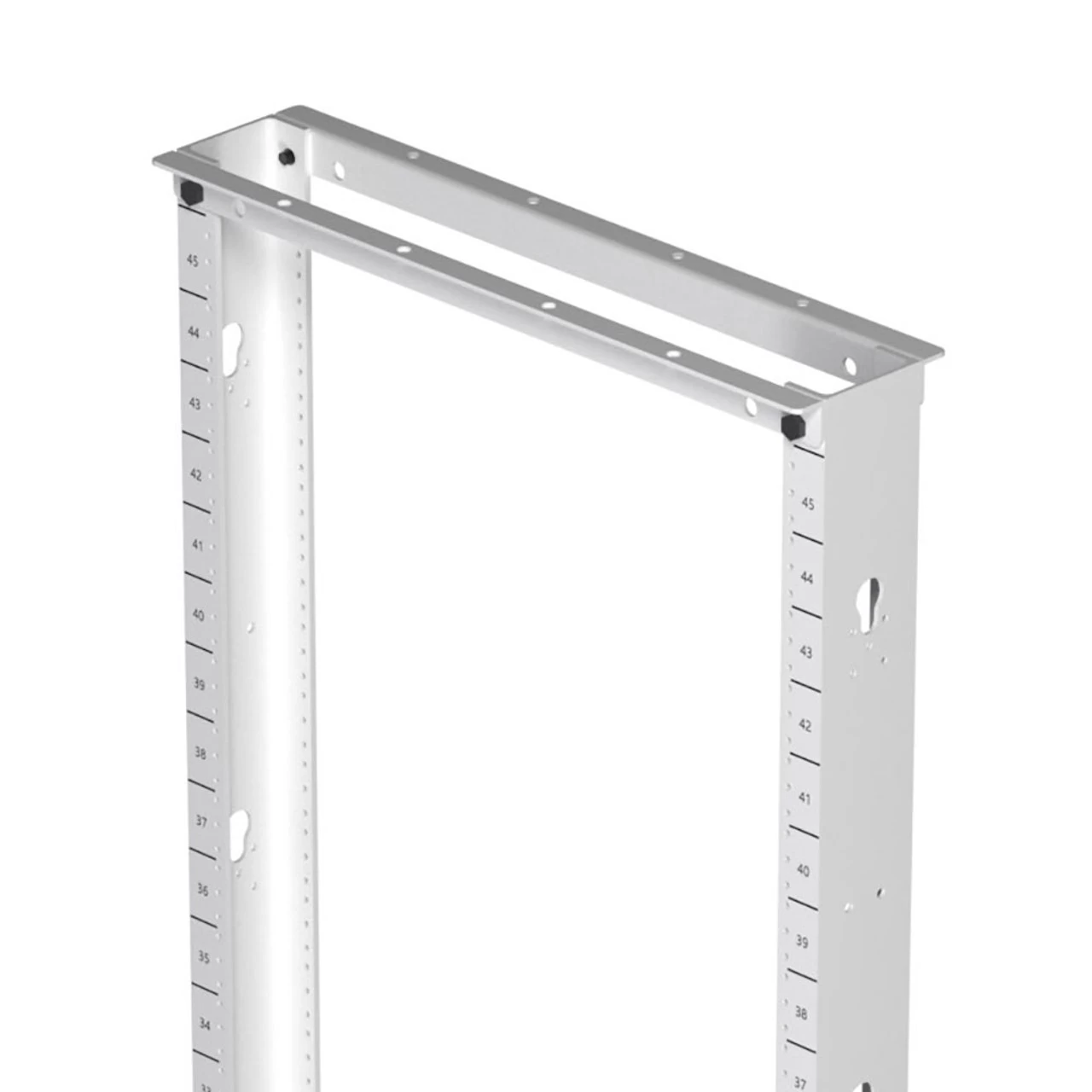 45U Aluminum 2-Post Open Frame Rack, White 7 45U Aluminum 2-Post Open Frame Rack, White - Image 5