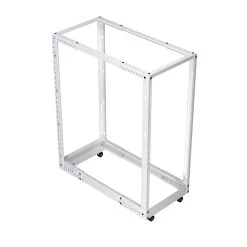25U Adjustable Depth 4-Post Open Frame, White