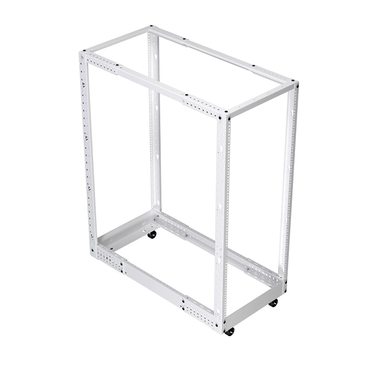 25U Adjustable Depth 4-Post Open Frame, White 2 25U Adjustable Depth 4-Post Open Frame, White
