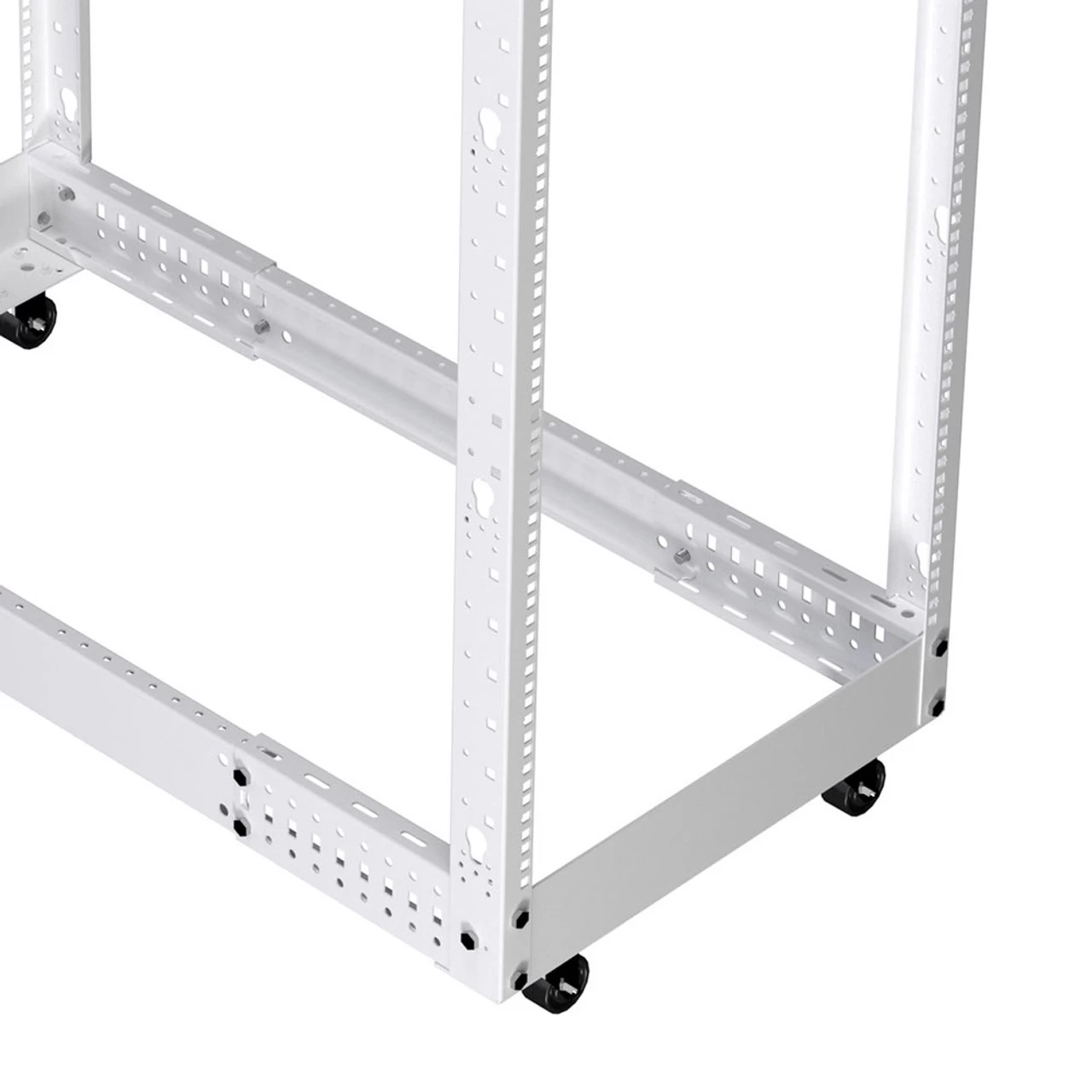 25U Adjustable Depth 4-Post Open Frame, White 3 25U Adjustable Depth 4-Post Open Frame, White - Image 2