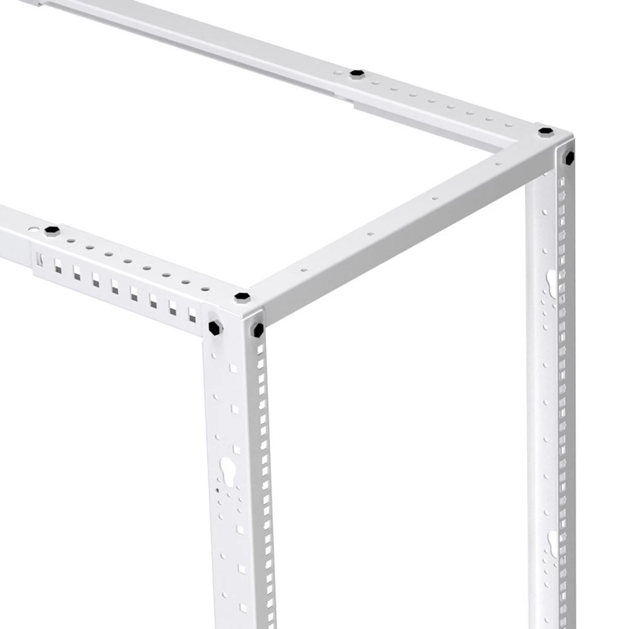 25U Adjustable Depth 4-Post Open Frame, White 6 25U Adjustable Depth 4-Post Open Frame, White - Image 5