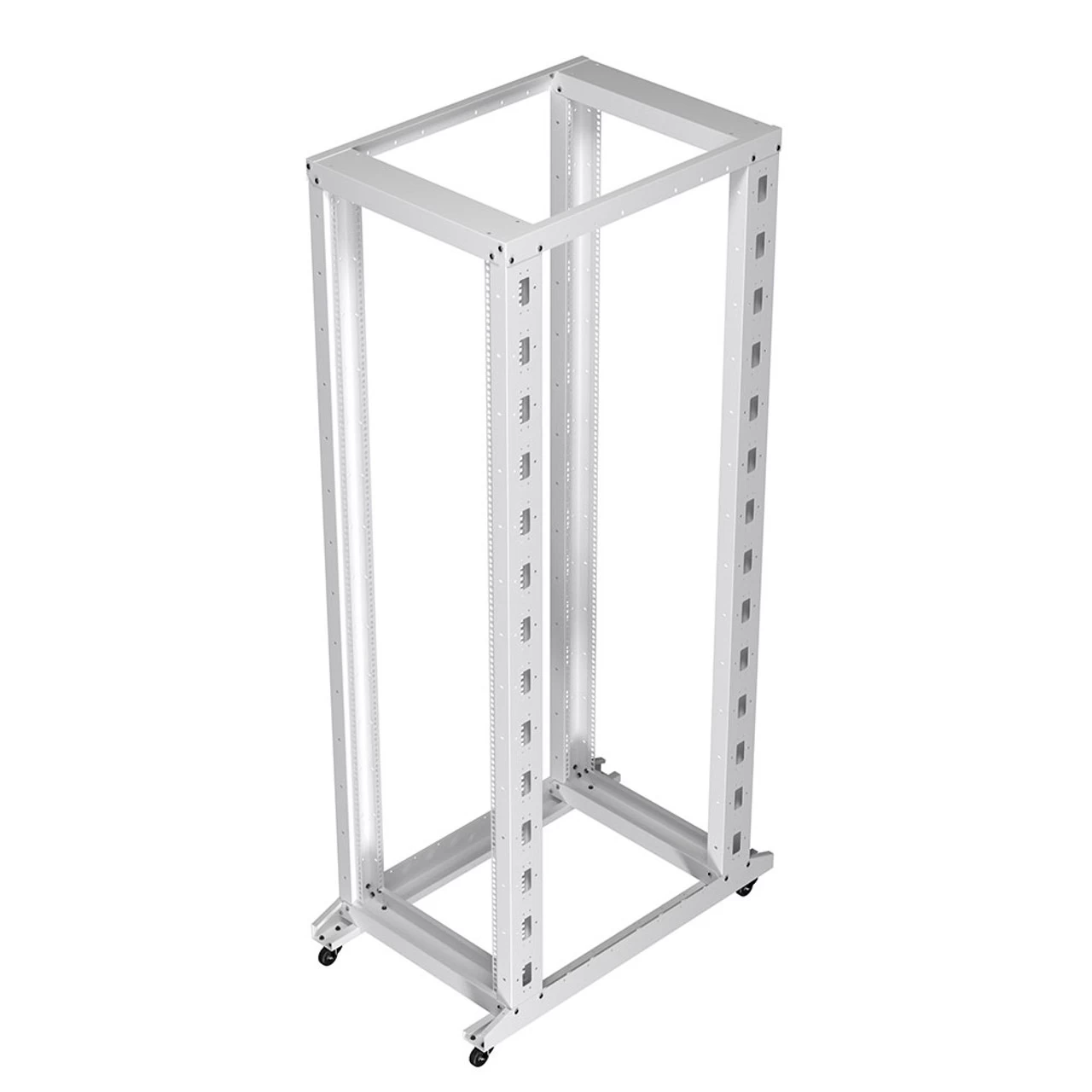 42U Adjustable Depth 4-Post Open Frame, White 3 42U Adjustable Depth 4-Post Open Frame, White