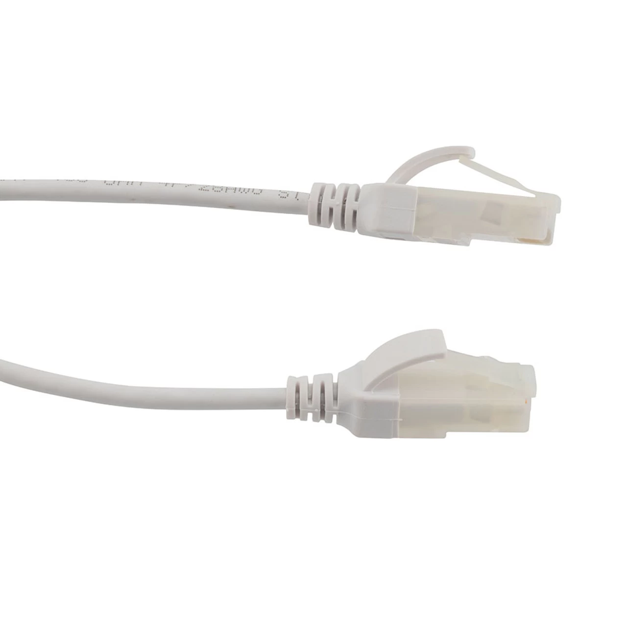 Category 6a 10 Gbps Slim Ethernet Antibacterial Antimicrobial Cable Assembly, RJ45 Male/Plug, U/UTP, 28 AWG, PVC Antibacterial, White, 7 FT 4 Category 6a 10 Gbps Slim Ethernet Antibacterial Antimicrobial Cable Assembly, RJ45 Male/Plug, U/UTP, 28 AWG, PVC Antibacterial, White, 7 FT - Image 2