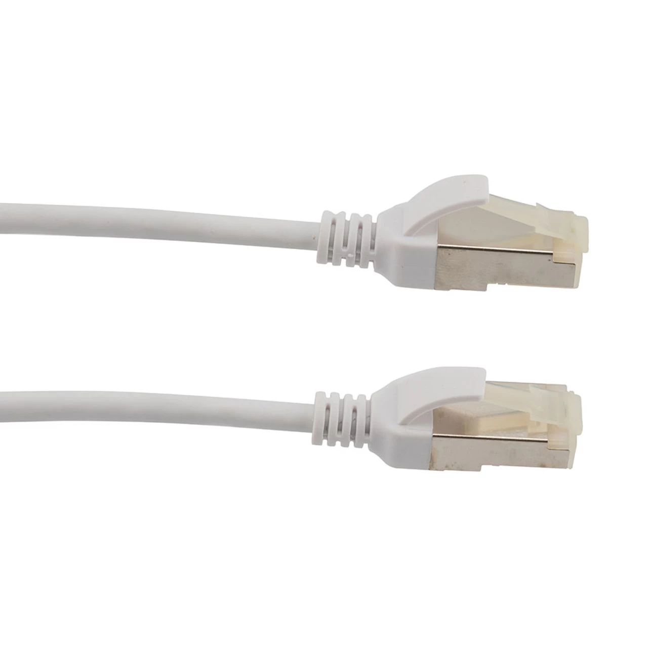 Category 6a 10 Gbps Slim Ethernet Antibacterial Antimicrobial Cable Assembly, RJ45 Male/Plug, S/FTP, 30 AWG, PVC Antibacterial, White, 1 FT 4 Category 6a 10 Gbps Slim Ethernet Antibacterial Antimicrobial Cable Assembly, RJ45 Male/Plug, S/FTP, 30 AWG, PVC Antibacterial, White, 1 FT - Image 2