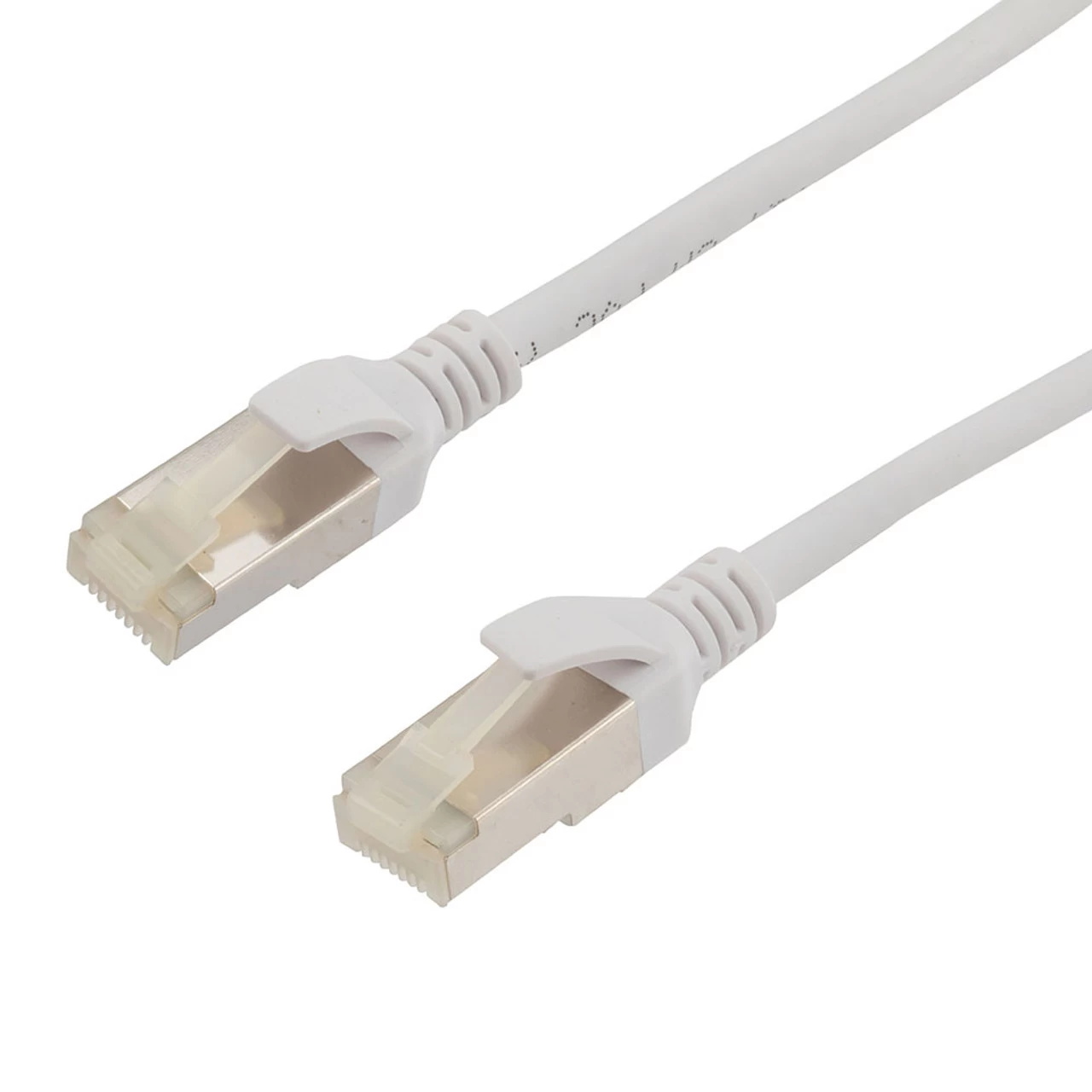Category 6a 10 Gbps Slim Ethernet Antibacterial Antimicrobial Cable Assembly, RJ45 Male/Plug, S/FTP, 30 AWG, PVC Antibacterial, White, 15 FT 2 Category 6a 10 Gbps Slim Ethernet Antibacterial Antimicrobial Cable Assembly, RJ45 Male/Plug, S/FTP, 30 AWG, PVC Antibacterial, White, 15 FT