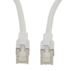 Category 6a 10 Gbps Ethernet Antibacterial Antimicrobial Cable Assembly, RJ45 Male/Plug, S/FTP, CM LSZH, 26 AWG, ANTIBACTERIAL LSZH, White, 7 FT -Server Cabinet Accessories 00407377 3 70293.1695744140