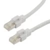 Category 6a 10 Gbps Ethernet Antibacterial Antimicrobial Cable Assembly, RJ45 Male/Plug, S/FTP, CM LSZH, 26 AWG, ANTIBACTERIAL LSZH, White, 10 FT -Server Cabinet Accessories 00407378 1 19071.1695744143