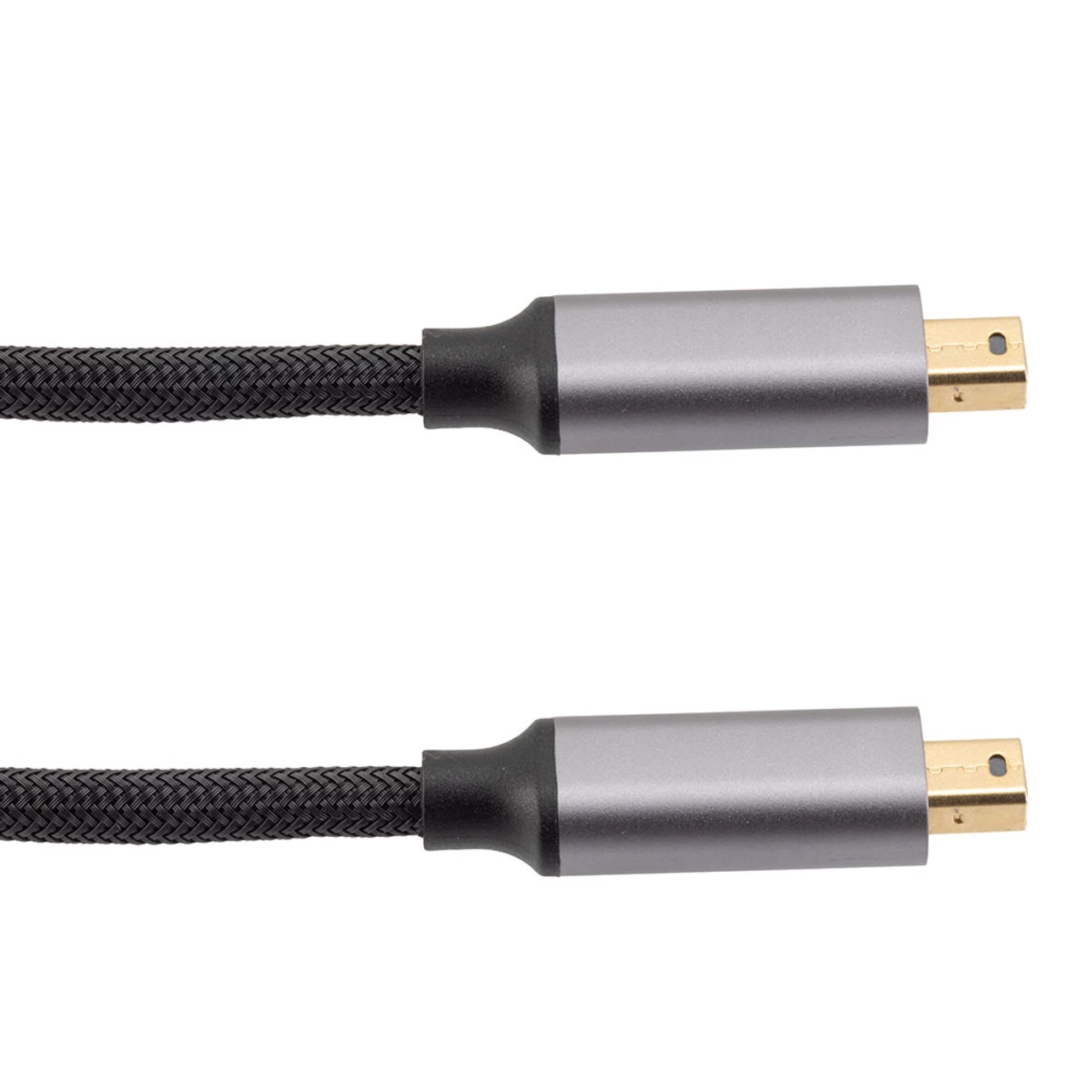 NavePoint Mini DisplayPort Male To Mini DisplayPort Male Braided Cable, PVC With Nylon, Black, Aluminum Shell, Supports 4K @ 60 Hz, 3M 4 NavePoint Mini DisplayPort Male To Mini DisplayPort Male Braided Cable, PVC With Nylon, Black, Aluminum Shell, Supports 4K @ 60 Hz, 3M - Image 2