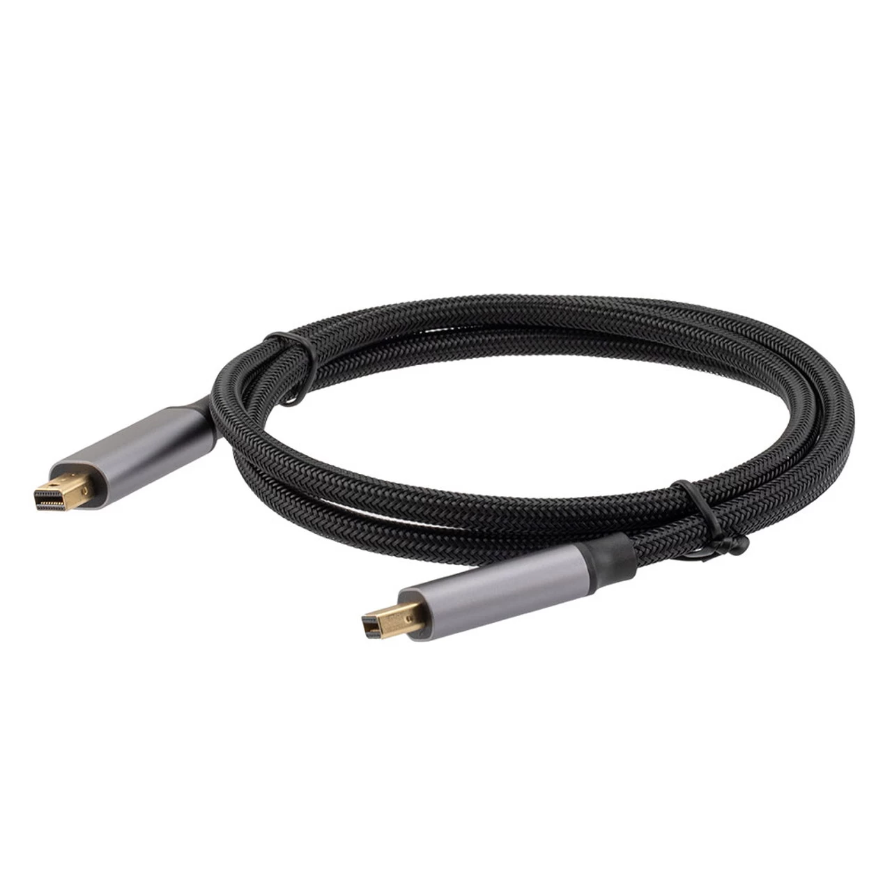 NavePoint Mini DisplayPort Male To Mini DisplayPort Male Braided Cable, PVC With Nylon, Black, Aluminum Shell, Supports 4K @ 60 Hz, 3M 6 NavePoint Mini DisplayPort Male To Mini DisplayPort Male Braided Cable, PVC With Nylon, Black, Aluminum Shell, Supports 4K @ 60 Hz, 3M - Image 4