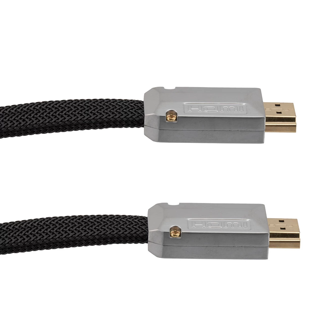NavePoint Flat HDMI 2.0 Male To Male Braided Cable, PVC With Nylon, Black, Zinc-Alloy Shell, Supports 4K @ 60Hz, 1M 4 NavePoint Flat HDMI 2.0 Male To Male Braided Cable, PVC With Nylon, Black, Zinc-Alloy Shell, Supports 4K @ 60Hz, 1M - Image 2