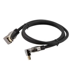 NavePoint HDMI 2.0 Male To Male Braided Cable, PVC With Nylon, Black, Zinc Alloy Shell, Supports 4K @ 60Hz, Right Angle Down To Right Angle Down, 1M 10 NavePoint HDMI 2.0 Male To Male Braided Cable, PVC With Nylon, Black, Zinc Alloy Shell, Supports 4K @ 60Hz, Right Angle Down To Right Angle Down, 1M -Server Cabinet Accessories 00407396 4 23320.1700674214