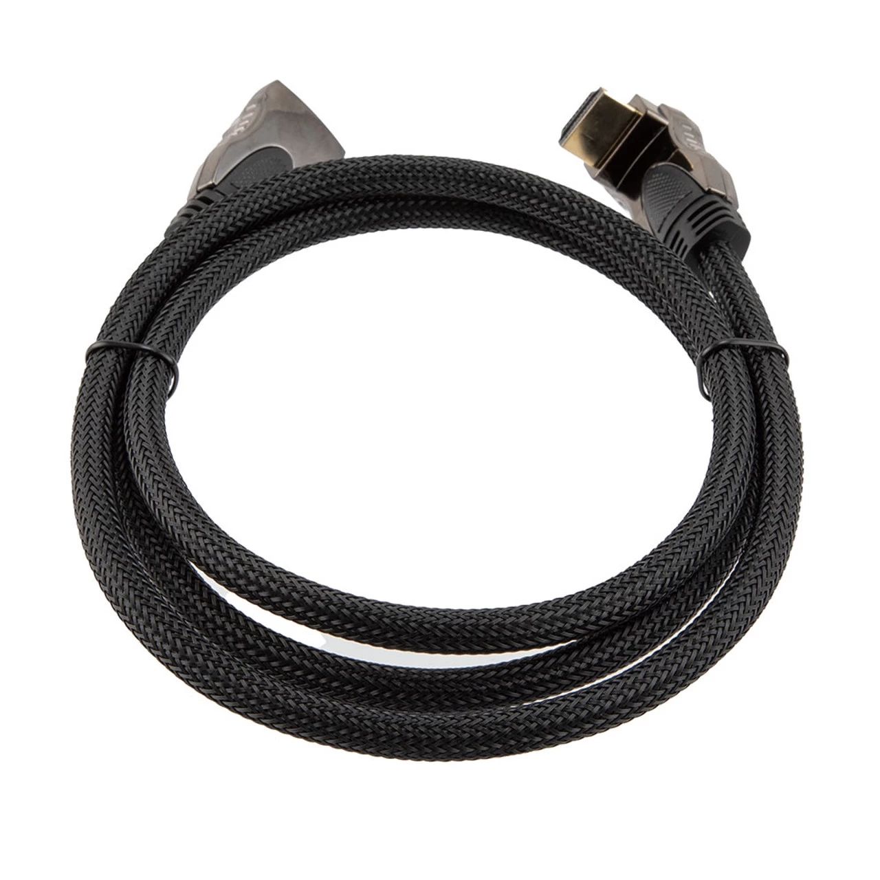 NavePoint HDMI 2.0 Male To Male Braided Cable, PVC With Nylon, Black, Zinc Alloy Shell, Supports 4K @ 60Hz, Right Angle Down To Right Angle Down, 3M 7 NavePoint HDMI 2.0 Male To Male Braided Cable, PVC With Nylon, Black, Zinc Alloy Shell, Supports 4K @ 60Hz, Right Angle Down To Right Angle Down, 3M - Image 5