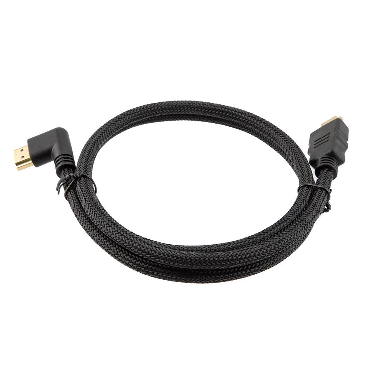 NavePoint HDMI 2.0 Male To Male Braided Cable, PVC With Nylon, Black, PVC Shell, Supports 4K @ 60Hz, Left Angle To Left Angle, 3M 7 NavePoint HDMI 2.0 Male To Male Braided Cable, PVC With Nylon, Black, PVC Shell, Supports 4K @ 60Hz, Left Angle To Left Angle, 3M - Image 5