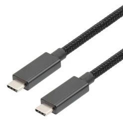 NavePoint USB C 3.1 Male To USB C 3.1 Male Cable, Aluminum Shell, Supports 20 Volts/5 Amps, 10 Gbps, Black Nylon Braid, 1M Length