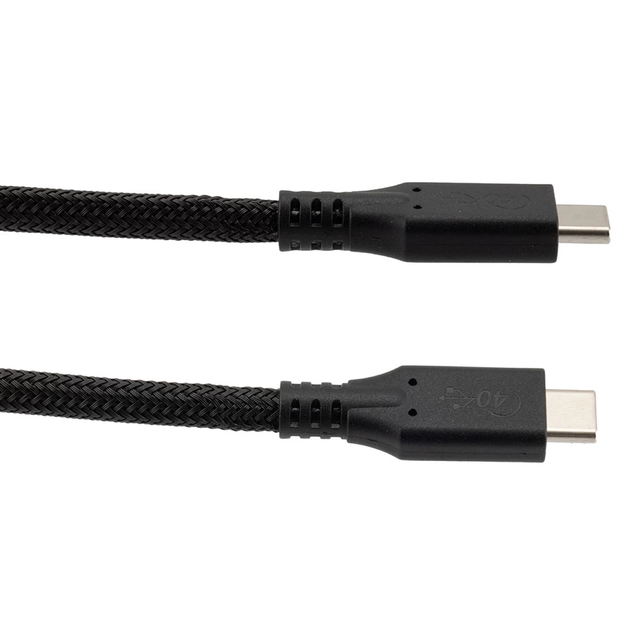 NavePoint USB C 4.0 Male To USB C 4.0 Male Cable, Molded PVC, Supports 5 Volts/100 Watts, 40 Gbps, Black Nylon Braid, 1M Length 4 NavePoint USB C 4.0 Male To USB C 4.0 Male Cable, Molded PVC, Supports 5 Volts/100 Watts, 40 Gbps, Black Nylon Braid, 1M Length - Image 2