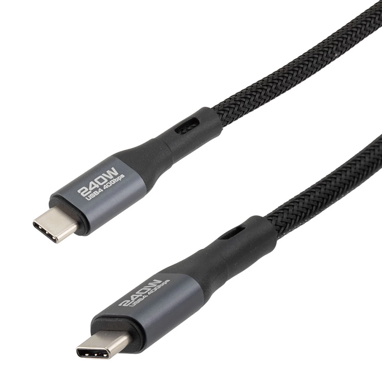 NavePoint USB C 4.0 Male To USB C 4.0 Male Cable, Metal, Supports 20 Volts/240 Watts, 40 Gbps, Black Nylon Braid, 1M Length 3 NavePoint USB C 4.0 Male To USB C 4.0 Male Cable, Metal, Supports 20 Volts/240 Watts, 40 Gbps, Black Nylon Braid, 1M Length