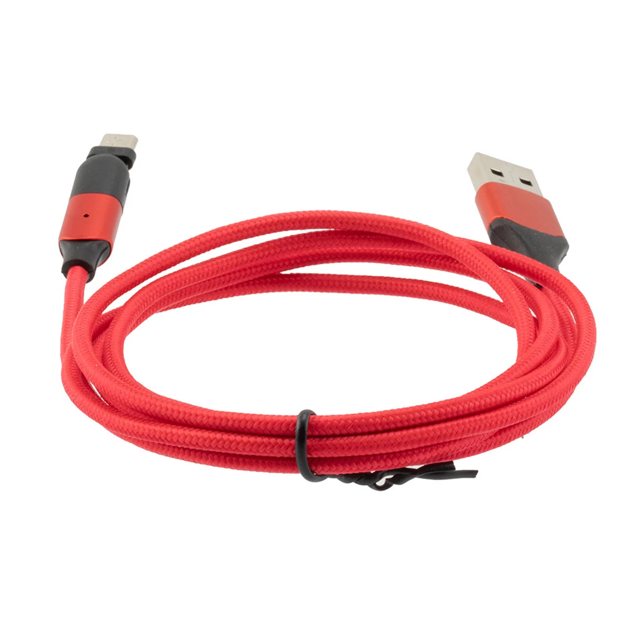 NavePoint USB 2.0 180-degree Rotating Head PVC Nylon Braided Cable, Red, USB A Male To USB Micro Male, 2 Meter 7 NavePoint USB 2.0 180-degree Rotating Head PVC Nylon Braided Cable, Red, USB A Male To USB Micro Male, 2 Meter - Image 5