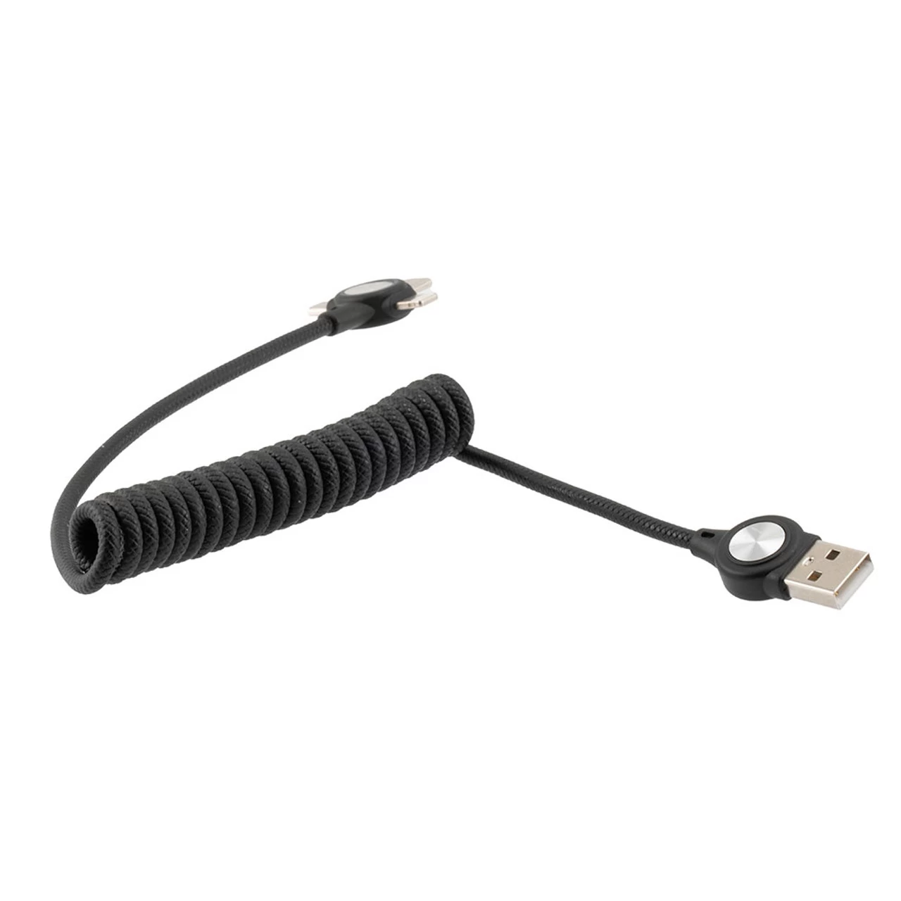 NavePoint USB 2.0 PVC Nylon Braided Cable, Black, USB A Male To Type C/Micro/Lightning Compatible, 1 Foot Coil 7 NavePoint USB 2.0 PVC Nylon Braided Cable, Black, USB A Male To Type C/Micro/Lightning Compatible, 1 Foot Coil - Image 5