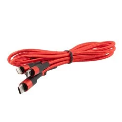 NavePoint USB 2.0 PVC Nylon Braided Cable, Red, USB A Male To Type C/Micro/Lightning Compatible, 1 Meter 10 NavePoint USB 2.0 PVC Nylon Braided Cable, Red, USB A Male To Type C/Micro/Lightning Compatible, 1 Meter -Server Cabinet Accessories 00407442 4 63103.1699934777